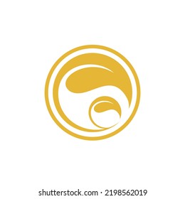 Golden Circular Blätter Spa Massage Beauty Logo Design