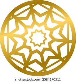 Golden Circular Mandala Representation of Infinite Beauty