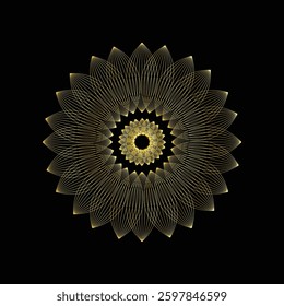 Golden and circular mandala vector illustration design