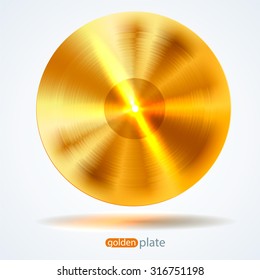 Golden circular plate