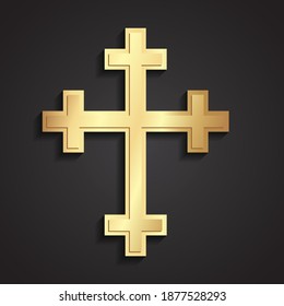 golden clasic design elegant cross