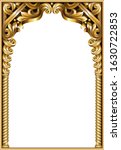 Golden classic rococo baroque frame. Vector graphics. Luxury frame for painting or postcard cover
