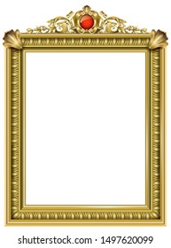 Golden classic rococo baroque frame. Vector graphics. Luxury frame for painting or postcard cover