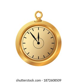 ilustración vectorial de icono de objeto elegante en tiempo de reloj dorado