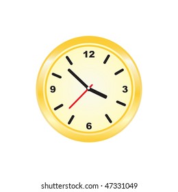 Reloj dorado, ilustración vectorial.