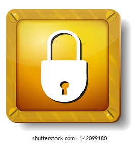 golden closed lock icon