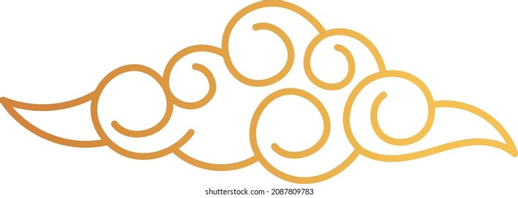 Golden cloud element for chinese new year decorations