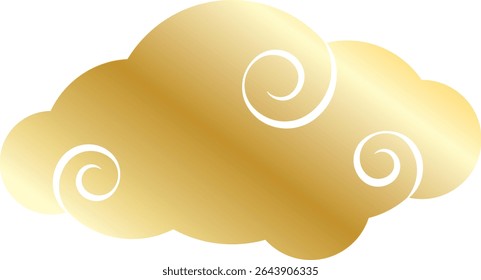Golden Cloud Graphic with Spiral Design