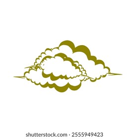 golden cloud icon illustration without background