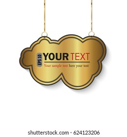 Golden cloud.banner.Vector illustration