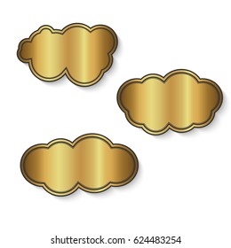 Golden cloud.banner.Vector illustration
