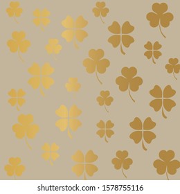 golden clover leaf background- vector illustration