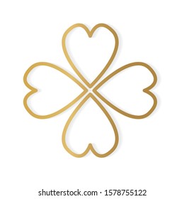 golden clover leaf icon- vector illustration