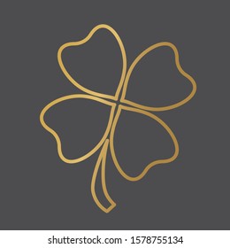 golden clover leaf icon- vector illustration