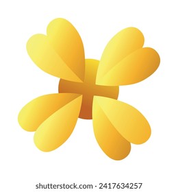 Golden clover leaf on white background. St. Patrick's Day