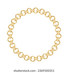 golden cnain jewelry shine round frame