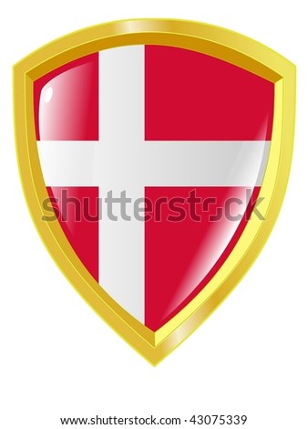 golden coat of arms of Denmark