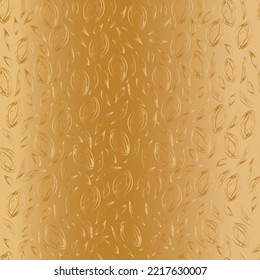 Golden cocoa pattern. Vector illustration. Decor. Pattern for chocolate packaging. Design for banner poster background. Dessert sweet box.  Seamless pattern. Golden trendy luxury style. 