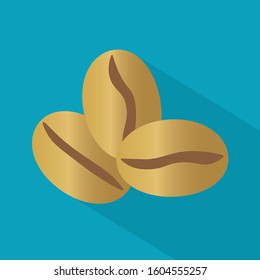 golden coffee beans icon- vector illustration