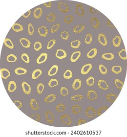 golden coffee brown leopard pattern circle