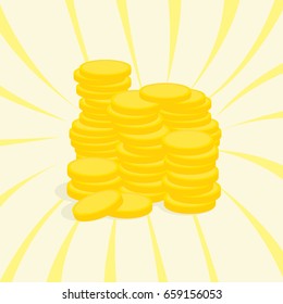 golden coin cartoon vector illustration