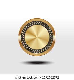Golden Coin With Circle Leaves