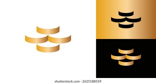 Golden Coin Circle Logo Design, Minimalist Round Badge Symbol with Luxury Gold Look for Finance or Premium Brand