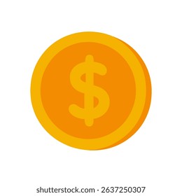 A golden coin displays value illustration design element