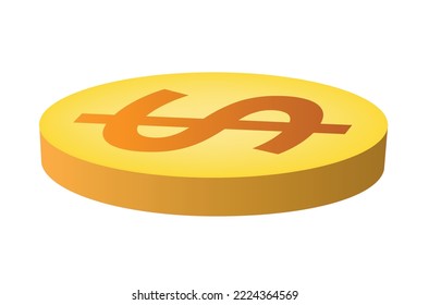 Golden coin with dollar sign