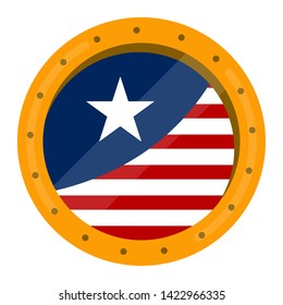 Golden coin with a flag of United States - Vector