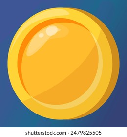 Golden coin icon. Vector symbol of money. Gaming icon, concept of treasure or payment.