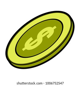Golden coin on a white background, Patrick day vector illustration