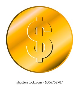 Golden coin on a white background, Patrick day vector illustration