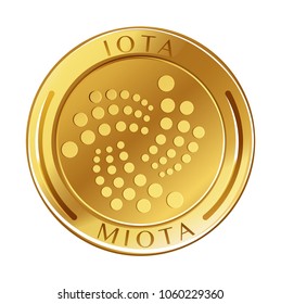 Golden coin on white background illustration