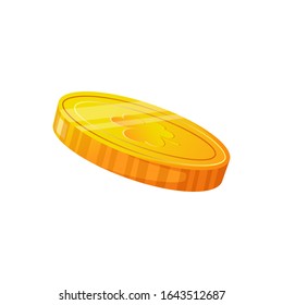 Golden coin. Saint Patrick's Day vector holiday design element.