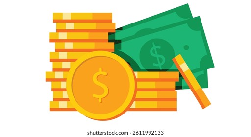 Golden coin set vector eps10.