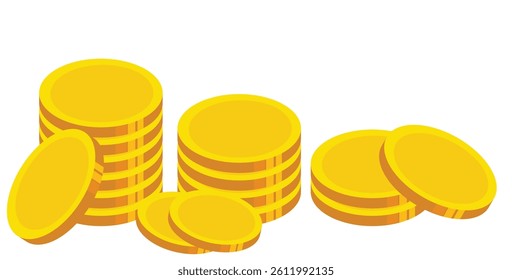 Golden coin set vector eps10.