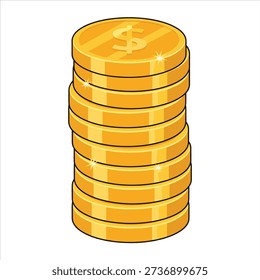 Golden Coin Stack Illustration – Shiny Money Finance Clipart