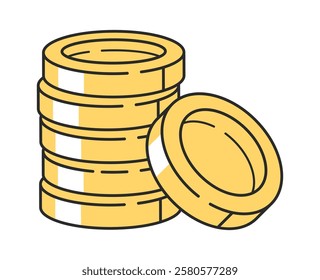 Golden coin stack money treasure