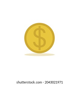 Golden coin vector icon isolated. Currency icon. Flat cartoon money illustration. Business vector illustration.