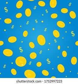 Golden coins. Background of money. Vector illustration.