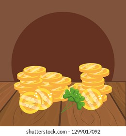golden coins and clover
