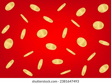 Golden Coins Falling or Flying. Golden Coin Background. Rich and Wealth Concept. Vector Illustration. 