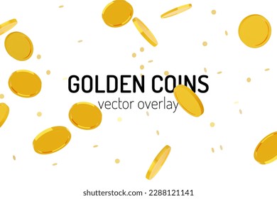Golden coins falling illustration vector
