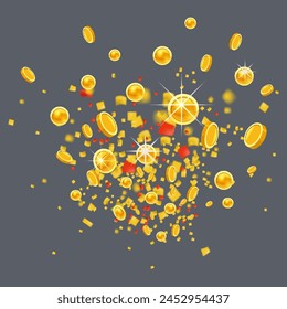 Golden Coins in Flight. A Wealth Explosion