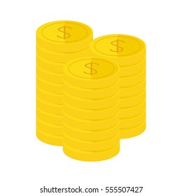 golden coins icon image vector illustration design 