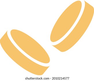 Golden coins, illustration, vector on a white background.