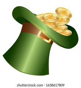 Golden coins in an irish traditional hat - Vector