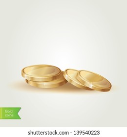 Golden coins isolated.Vector illustration.