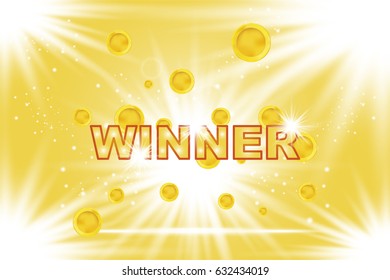Golden coins on background with effect glow. Vector illustration EPS10